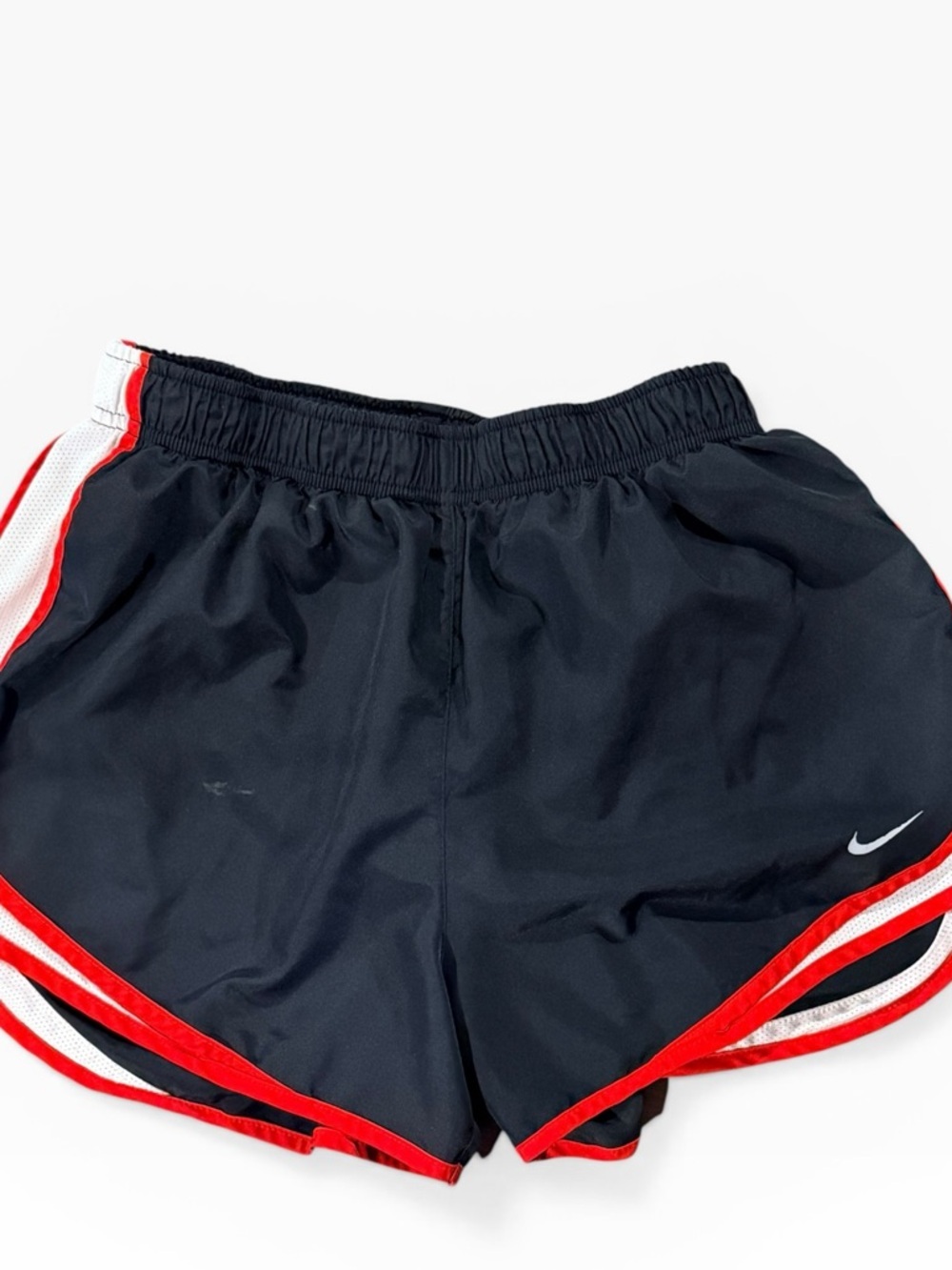 Nike Women Black Athletic Shorts Red Trim - Picture 2 of 9